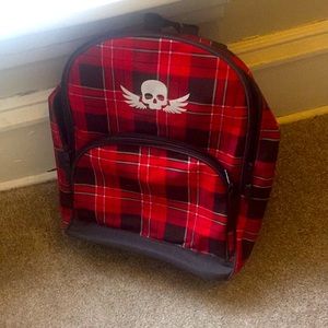 Crazy 8 one size bag checked red w brown 40cm🤙🏼